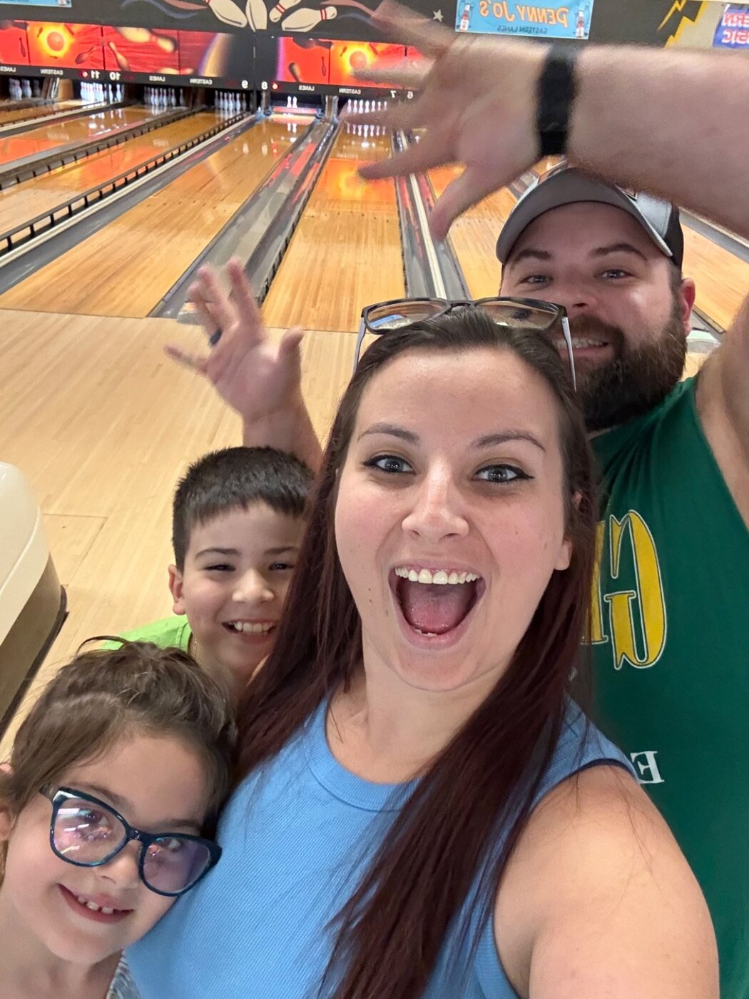 Family celebrating at the 10th birthday party